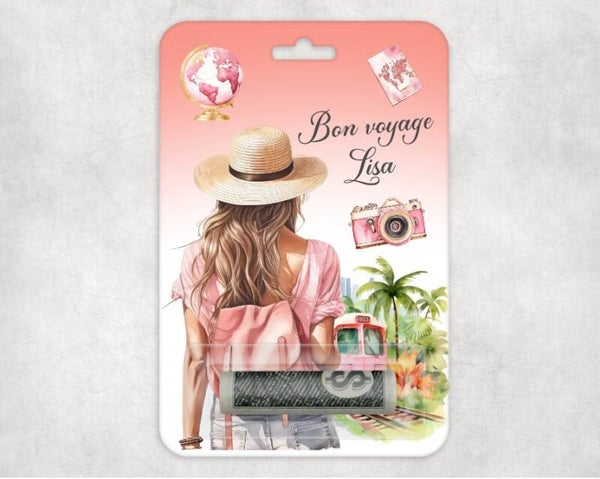 Carte d'argent personnalisé "spécial voyage"