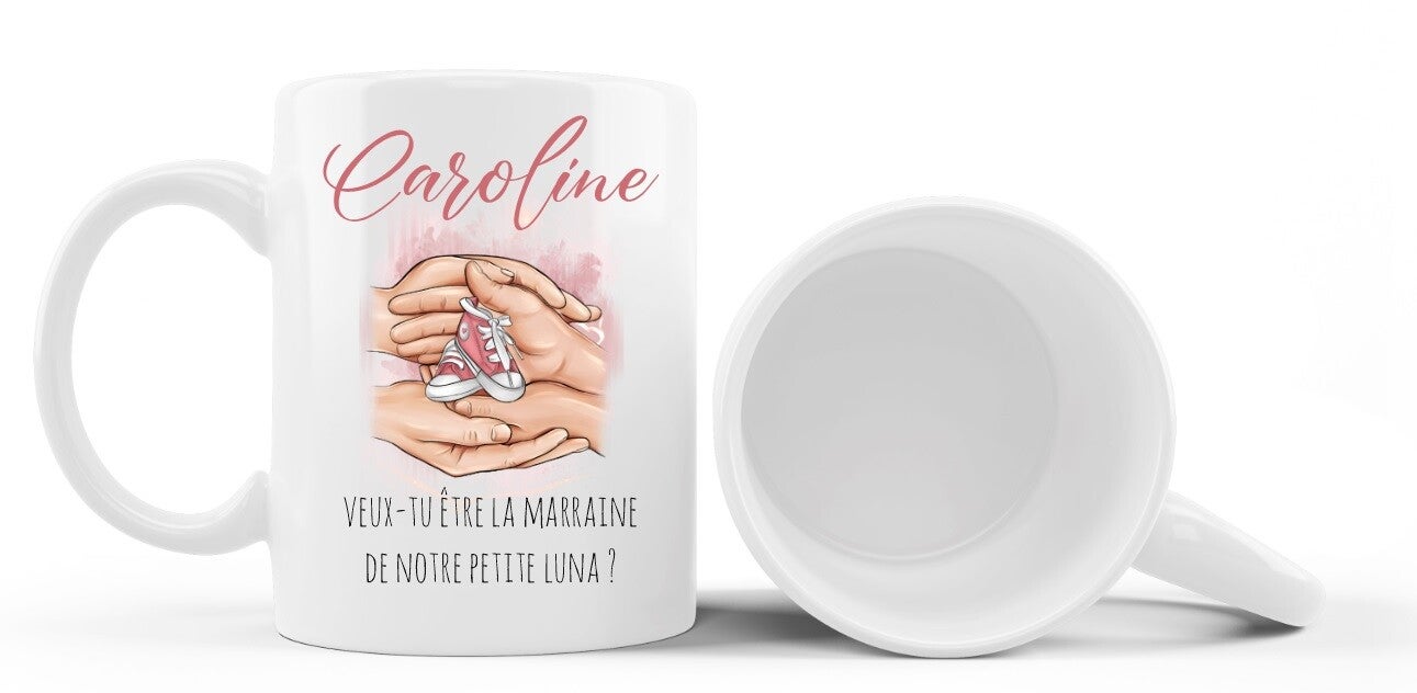 Mug demande de parrain/marraine personnalisé