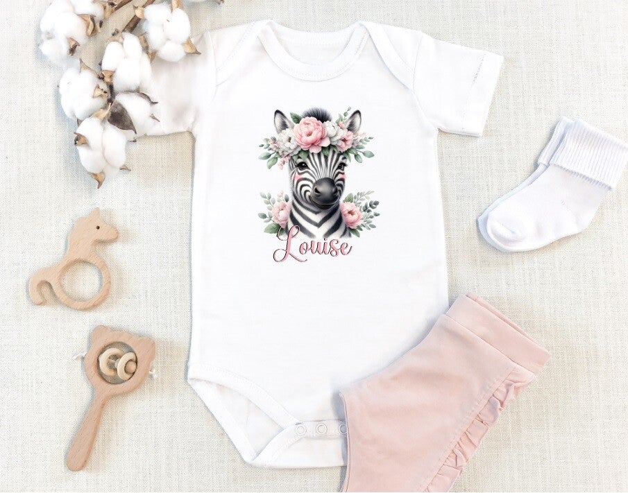Body Bébé Personnalisé "zèbre"