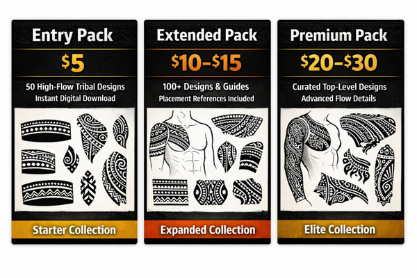 Polynesian Tribal Flow Tattoo Pack – Starter Edition