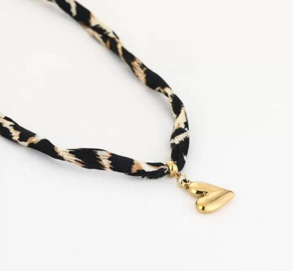 Luipaard ketting met hartje