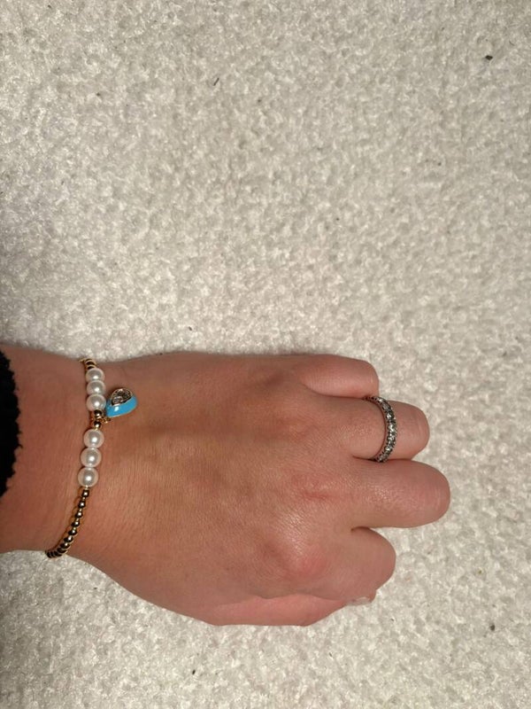 Armbandje goud blauw
