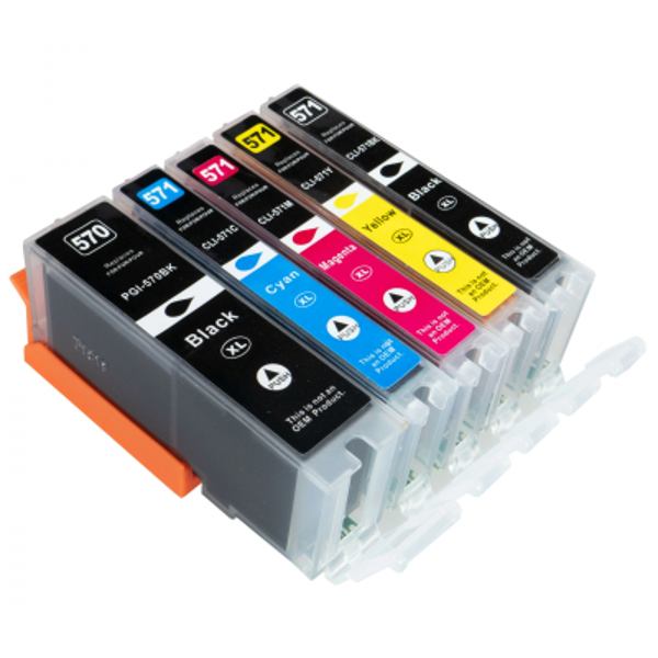 Kompatibel zu Canon PGI-570 BK  / CLI-571 Tinten Multipack CMYK (5er Set XL)