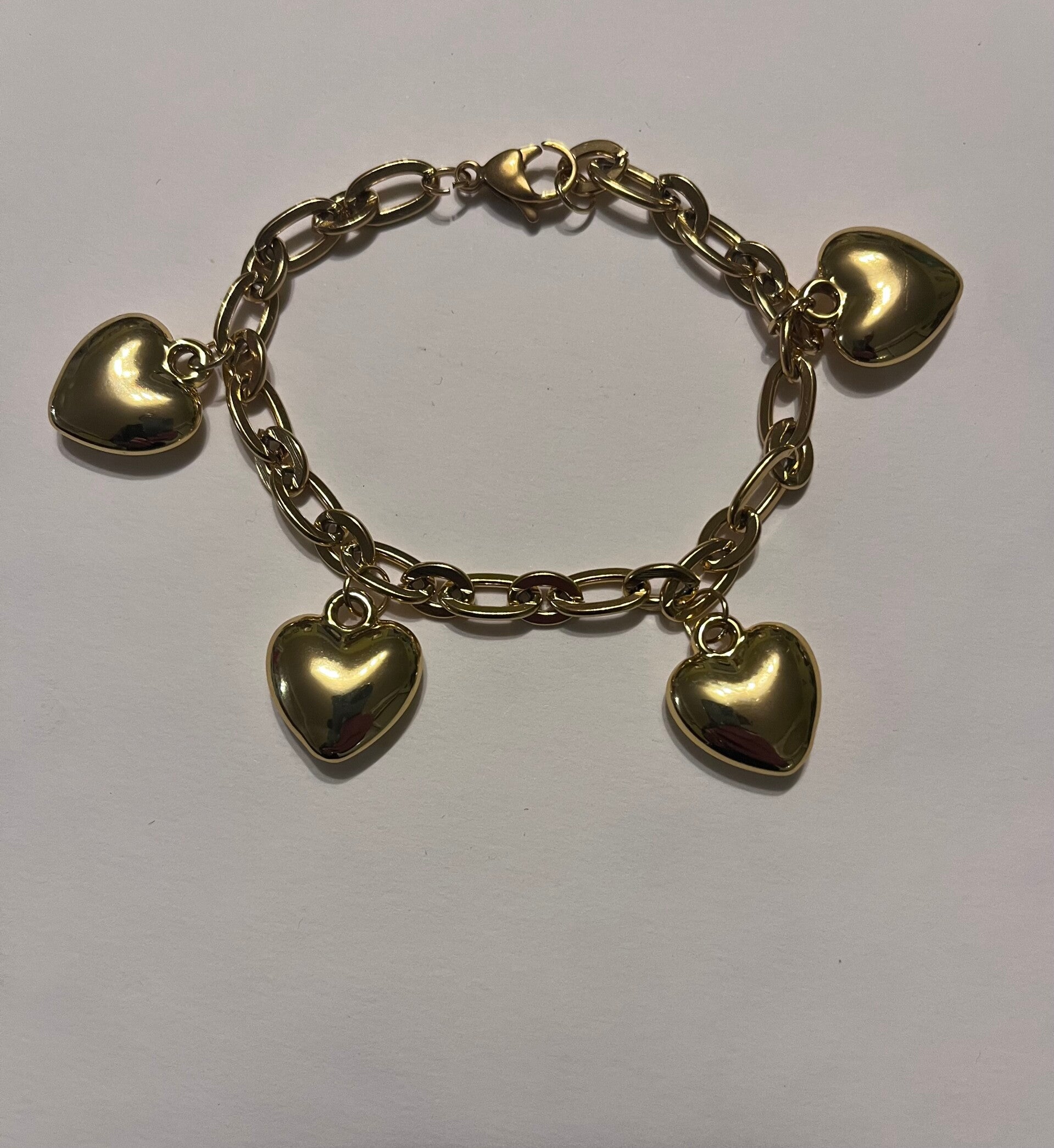 Bracelet cœurs dorés