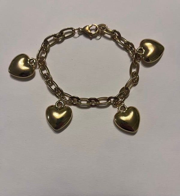 Bracelet cœurs dorés