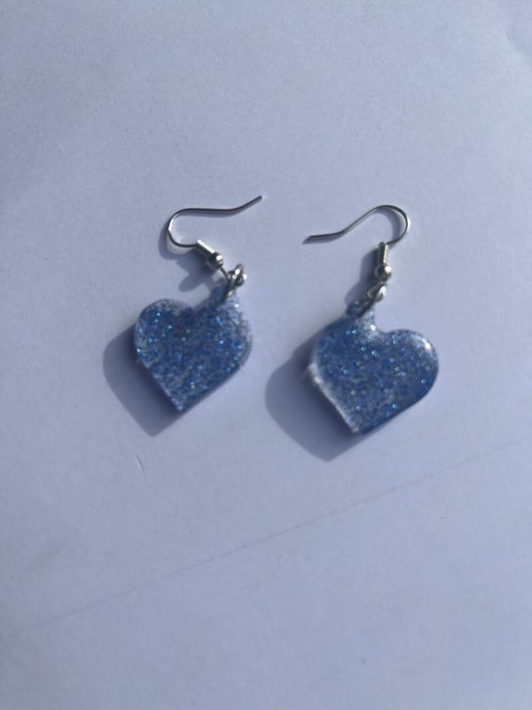 Cœur pailletée bleu