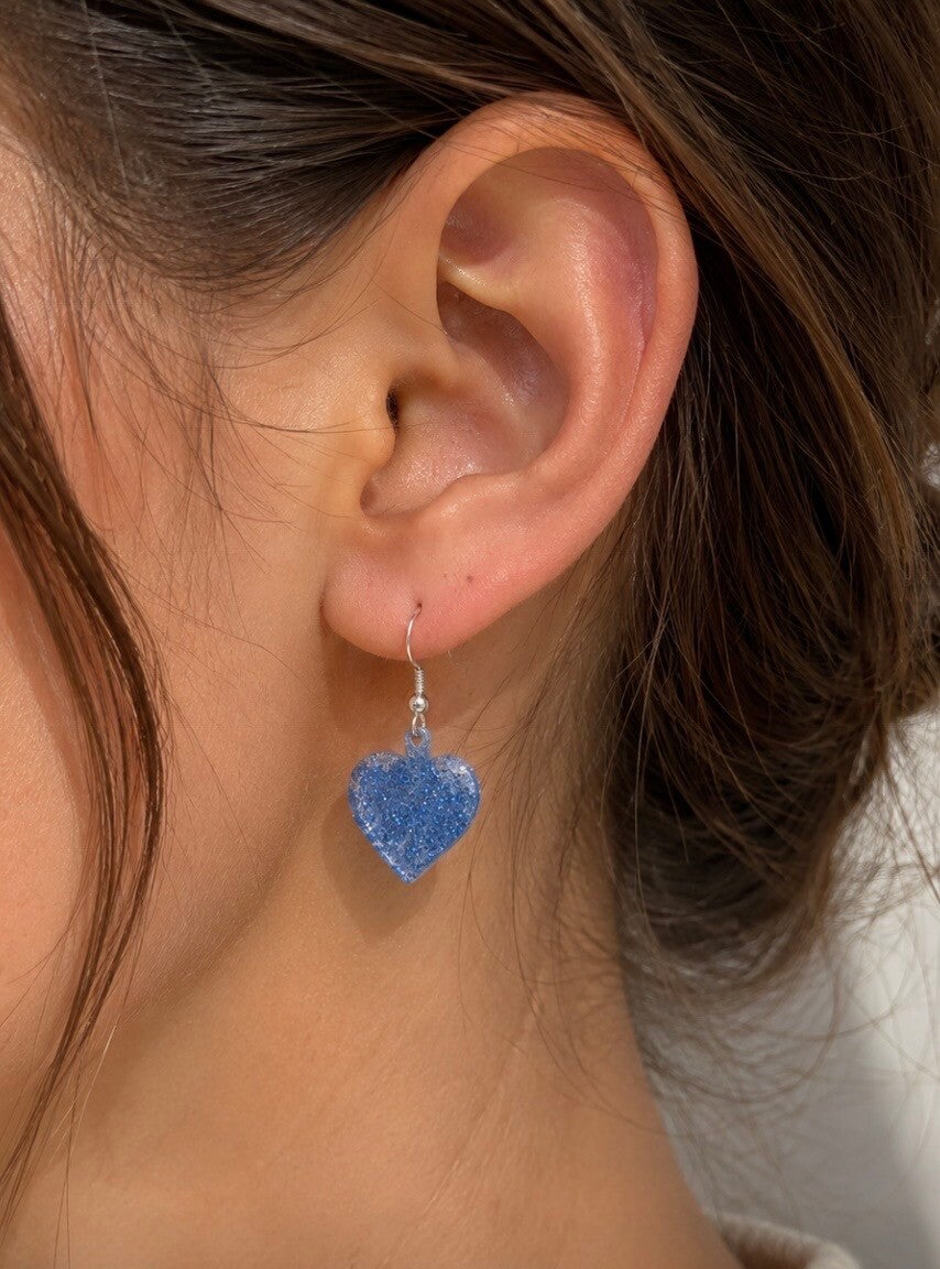 Cœur pailletée bleu