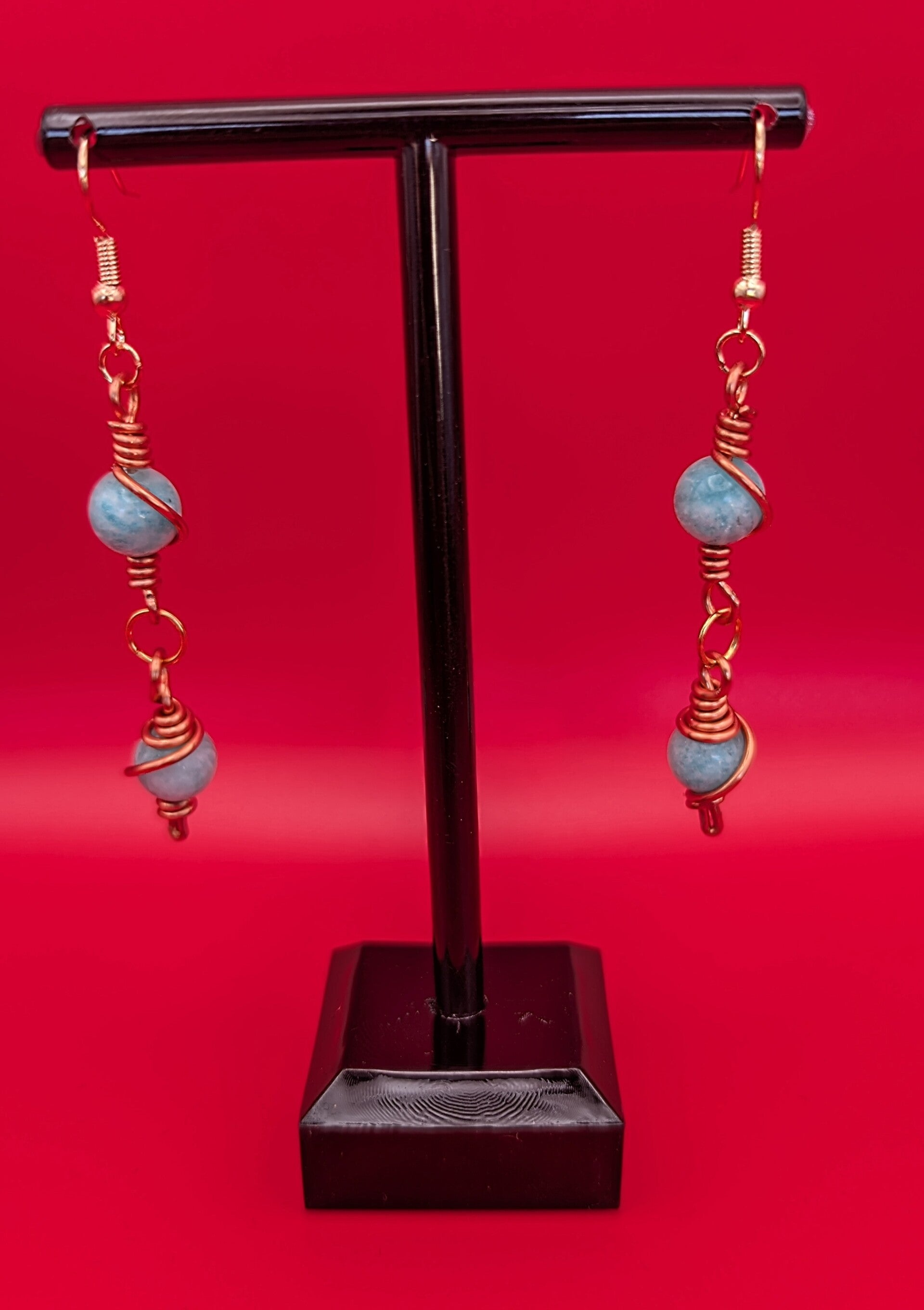 Boucles d'oreilles cuivre amazonite