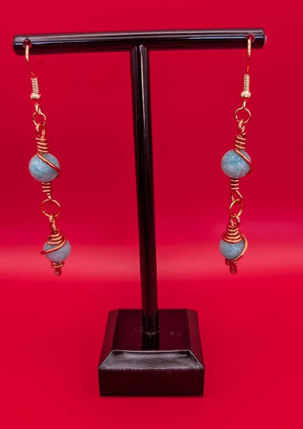 Boucles d'oreilles cuivre amazonite