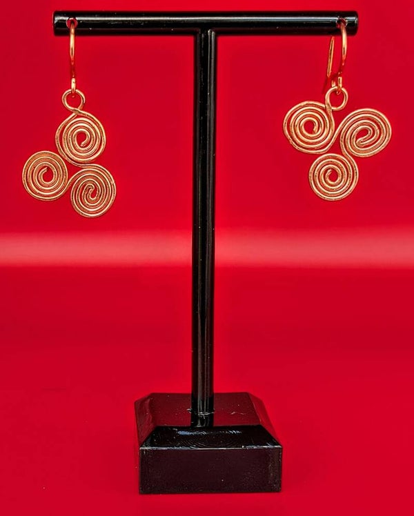Boucles d'oreilles triskèle cuivre