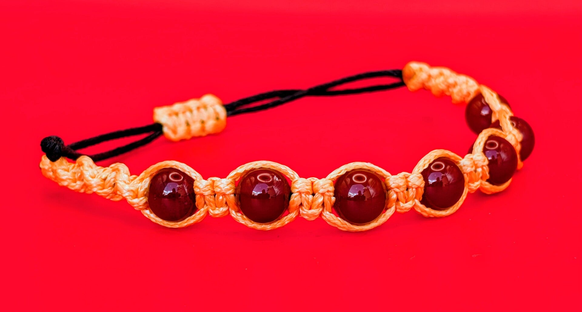 Bracelet cornaline fil jaune