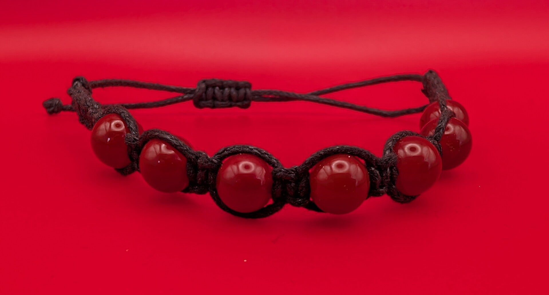 Bracelet cornaline fil noir