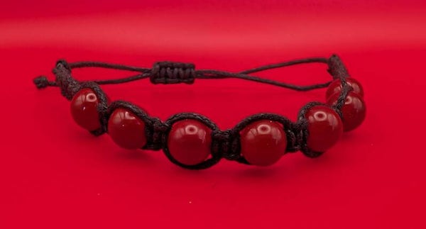 Bracelet cornaline fil noir