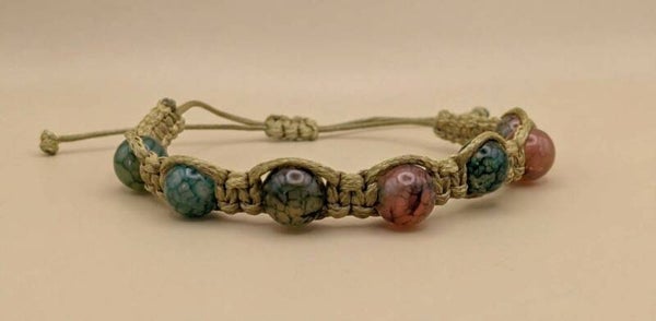 Bracelet veine de dragon vert fil vert