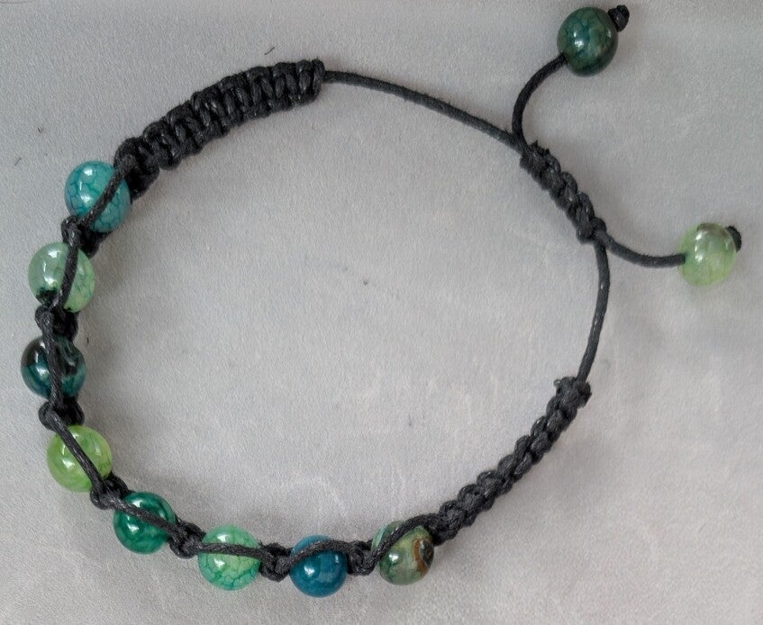Bracelet veine de dragon vert jaune blanc