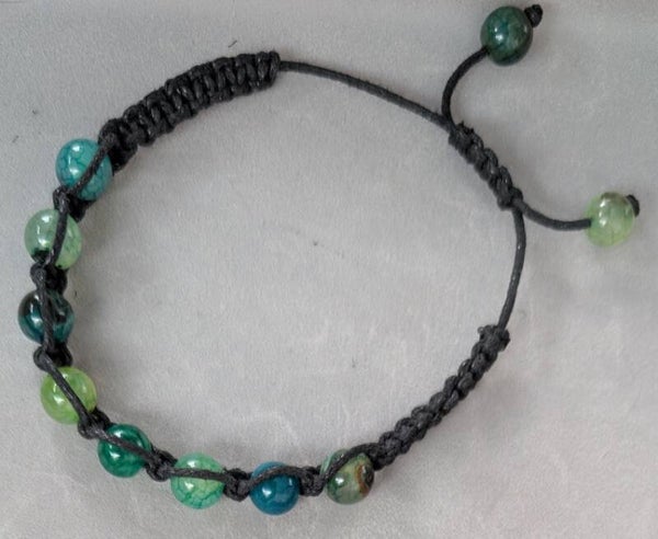 Bracelet veine de dragon vert jaune blanc