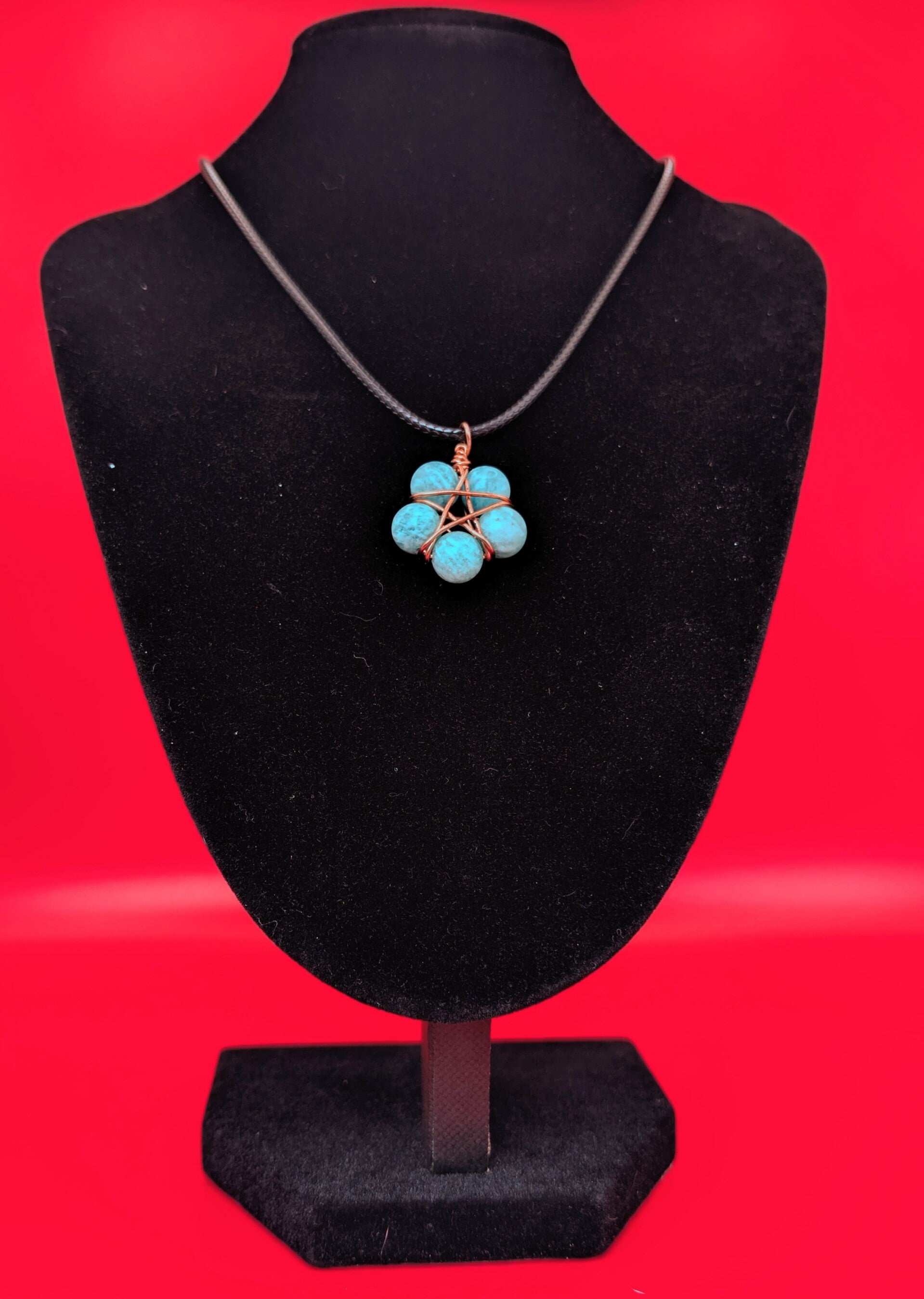 Pendentif cuivre, aigue marine