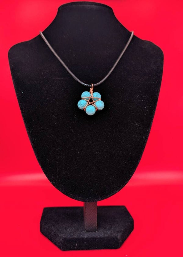 Pendentif cuivre, aigue marine