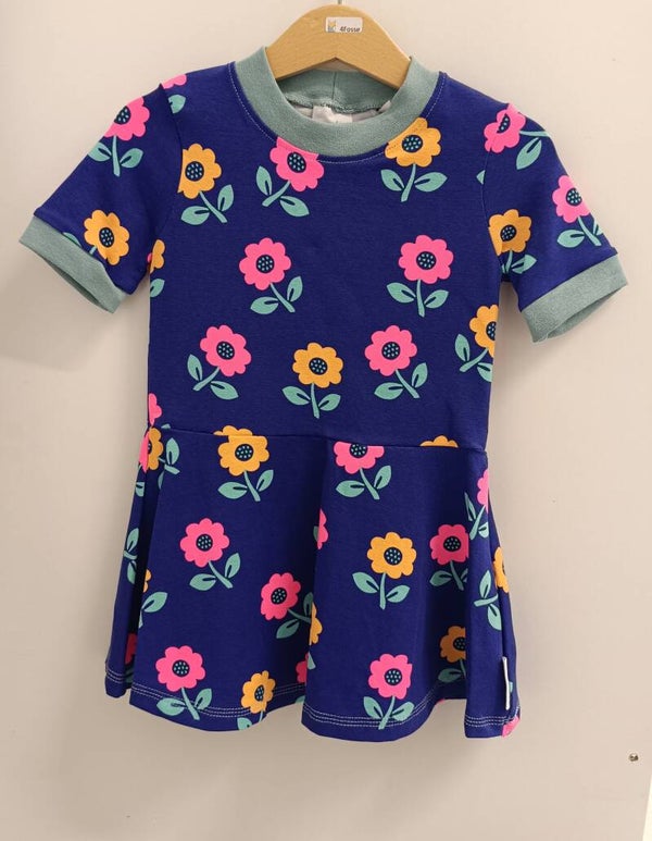 Bella jurk blauw roze bloemen