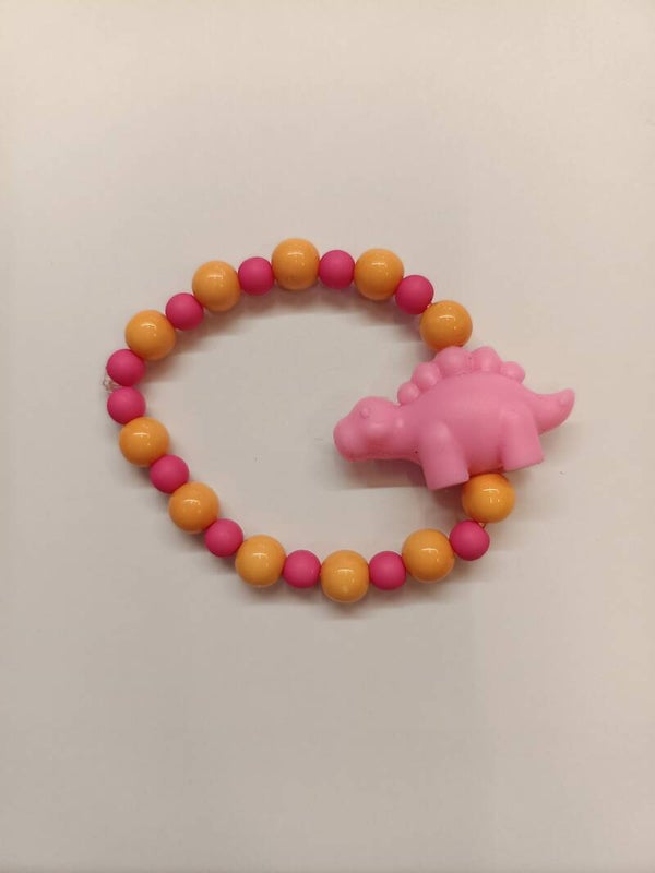 Armband dino roze oranje