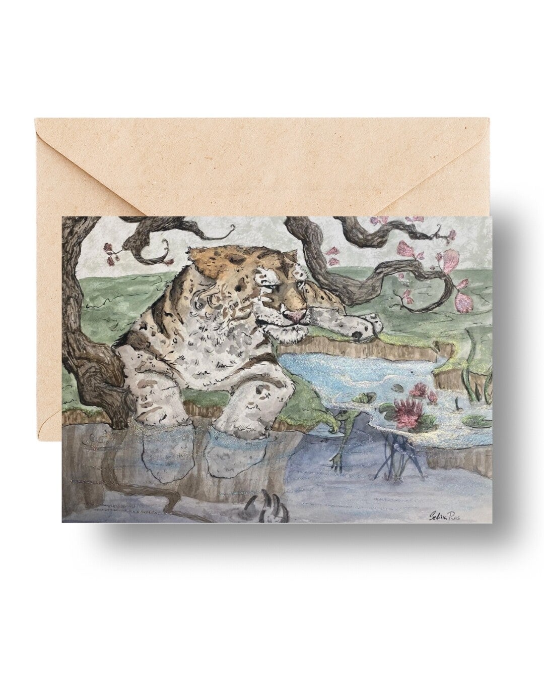 Ansichtkaart A6 Tijger