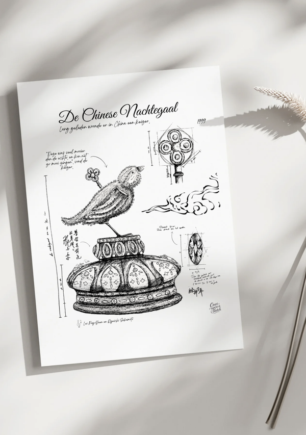 Illustratieprint – De Chinese Nachtegaal