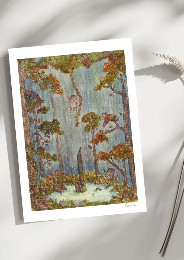Illustratieprint Zompenwoud