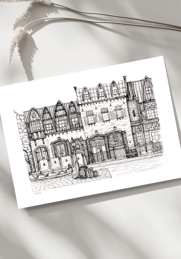 Illustratieprint Opstaphaven