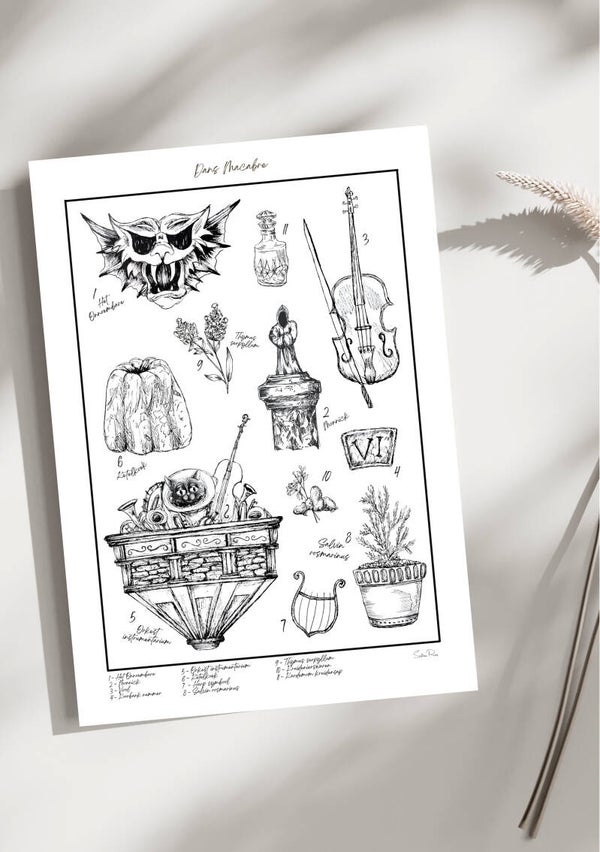 Illustratieprint – Danse Macabre