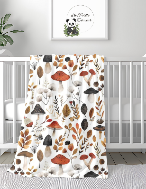 Couverture minky champignon