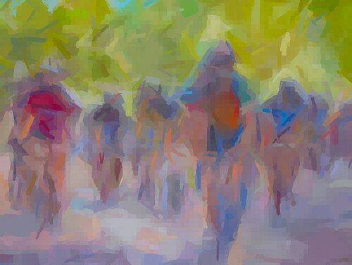 schilderij wielrennen