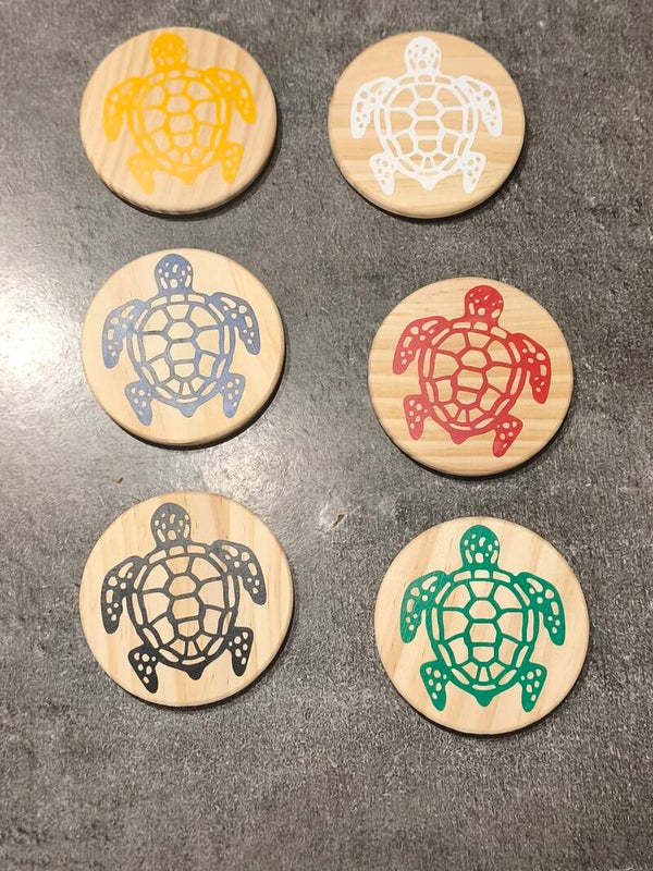 Sous de verre bois Turtule