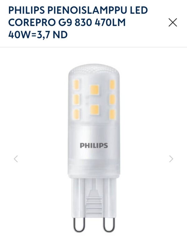 Philips pienoislamppu g9 3000 k 470 lm 3.7 W