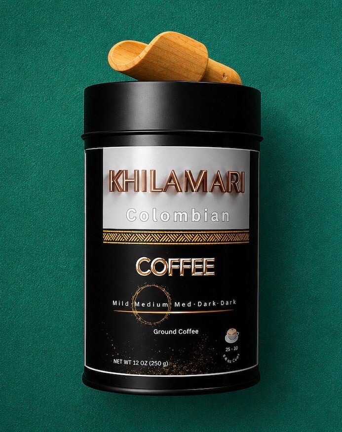 Khilamari  Colombian Coffee 12 oz Double Sealed Canister