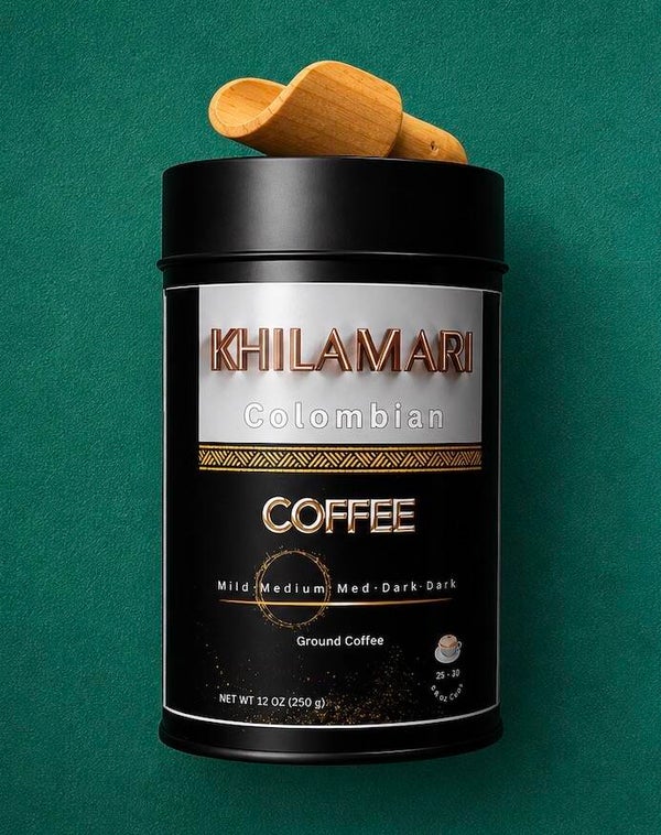 Khilamari  Colombian Coffee 12 oz Double Sealed Canister