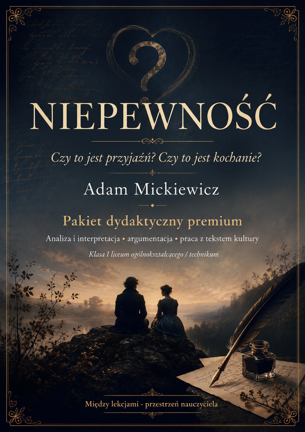 „Niepewność” Adama Mickiewicza | Scenariusz lekcji/konspekt z kartami pracy, SPE, kluczami i projektem edukacyjnym