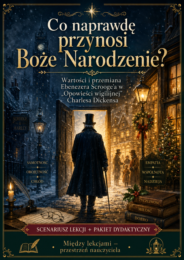 „Opowieść wigilijna” – wartości i przemiana Ebenezera Scrooge’a | Scenariusz lekcji/konspekt do lektury "Opowieść wigilijna"