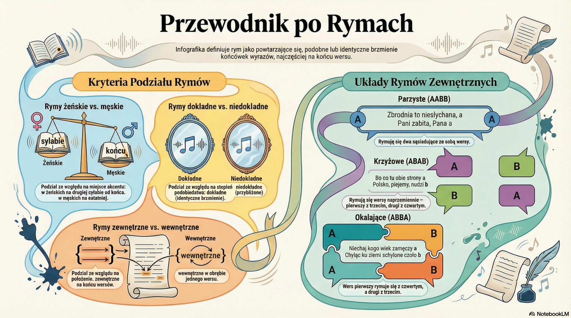Rodzaje rymów - infografika