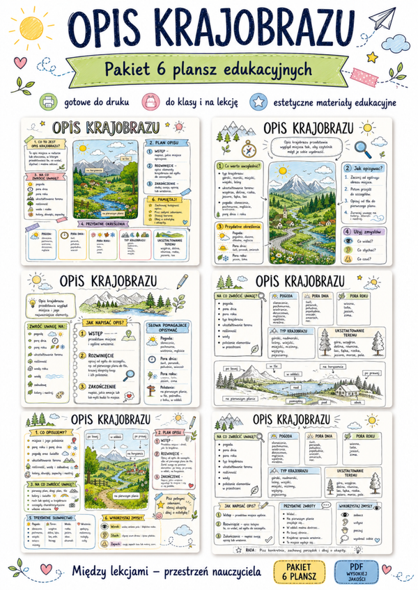 Opis krajobrazu – pakiet 6 plansz edukacyjnych