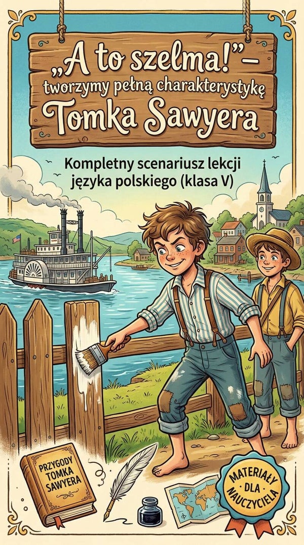 „A to szelma!” – tworzymy pełną charakterystykę Tomka Sawyera | scenariusz lekcji języka polskiego + karta pracy + praca grupowa