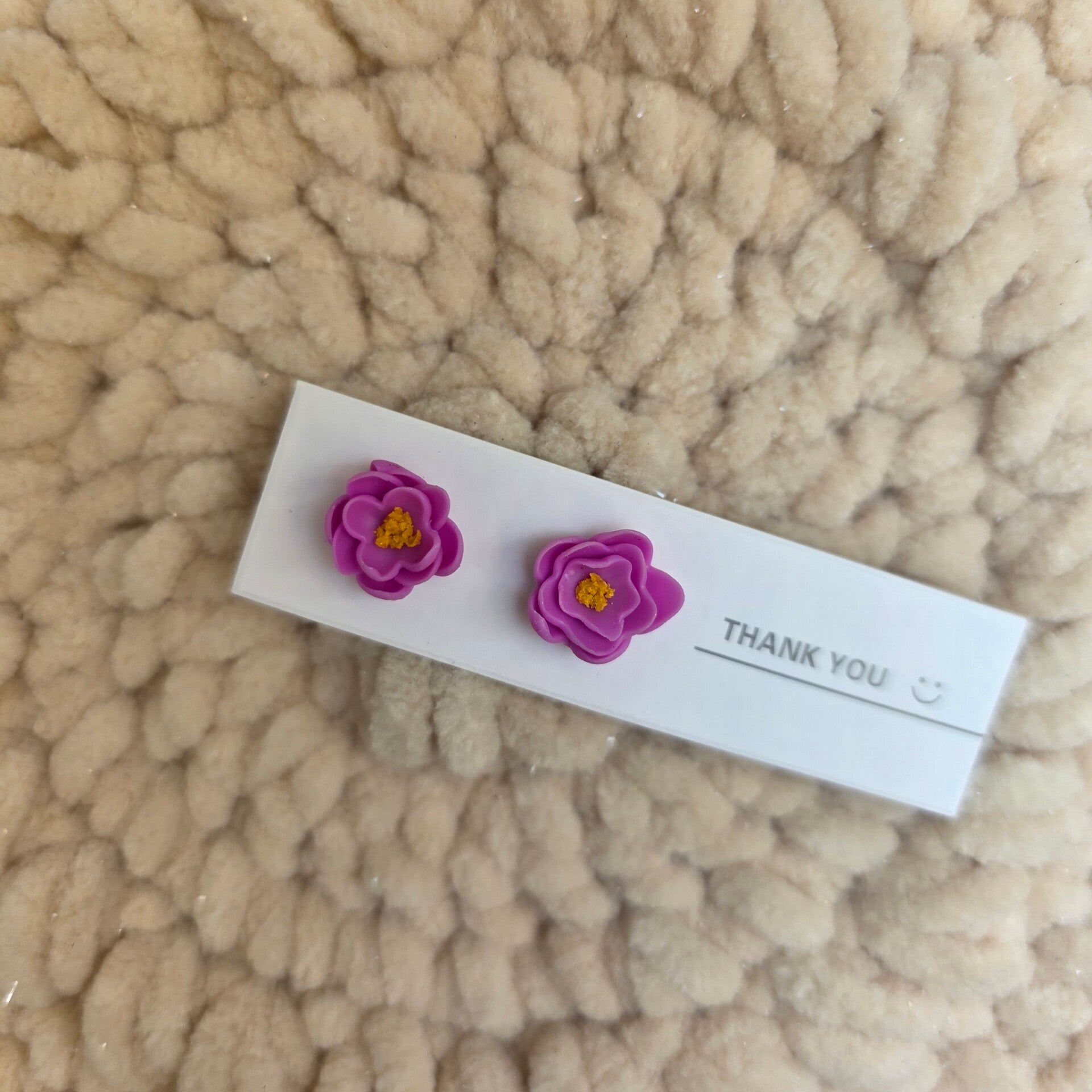 roze bloemen oorsteker (studs)