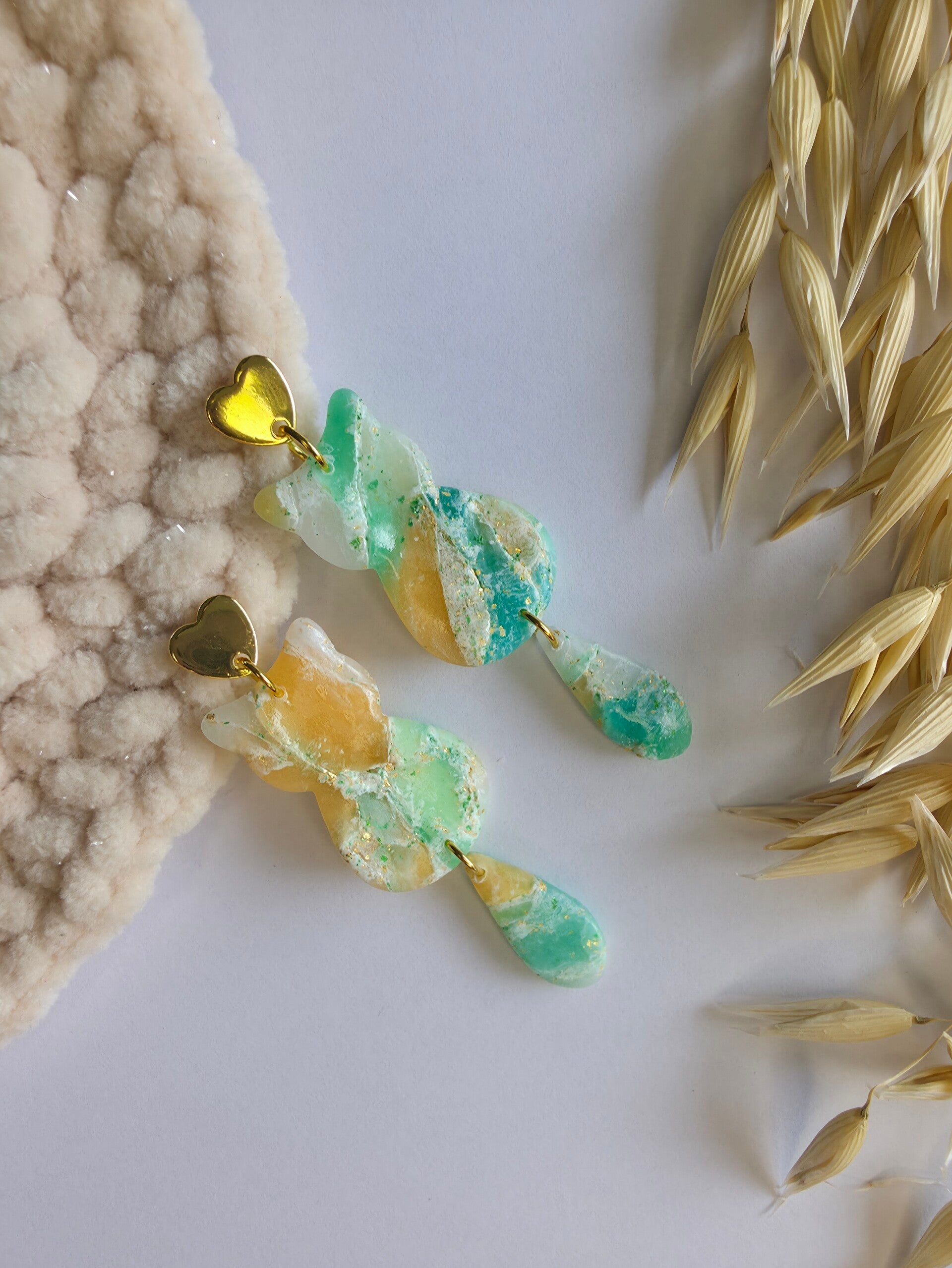 zomerse oorbellen, poes met hartje