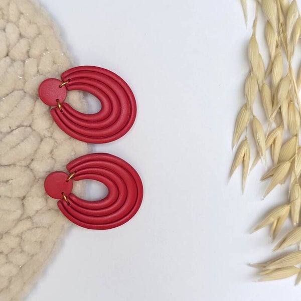 Rode oorbellen, kerst.