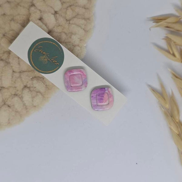 roze ruitjes oorstekers