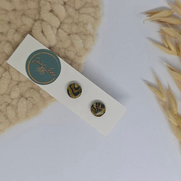 kleine goud zwarte oorstekers