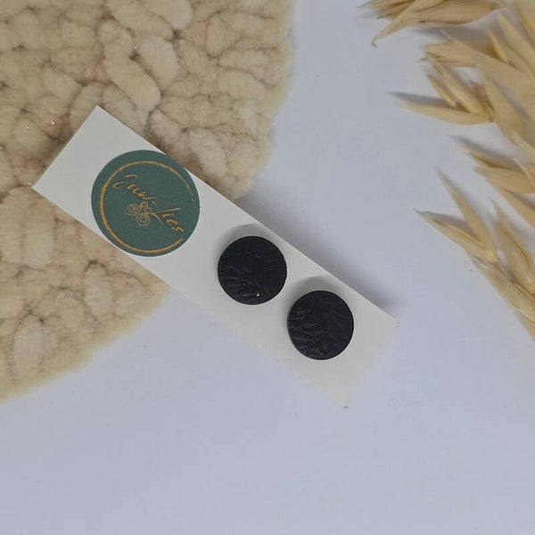 Oorstekers - rond - zwart - patroon