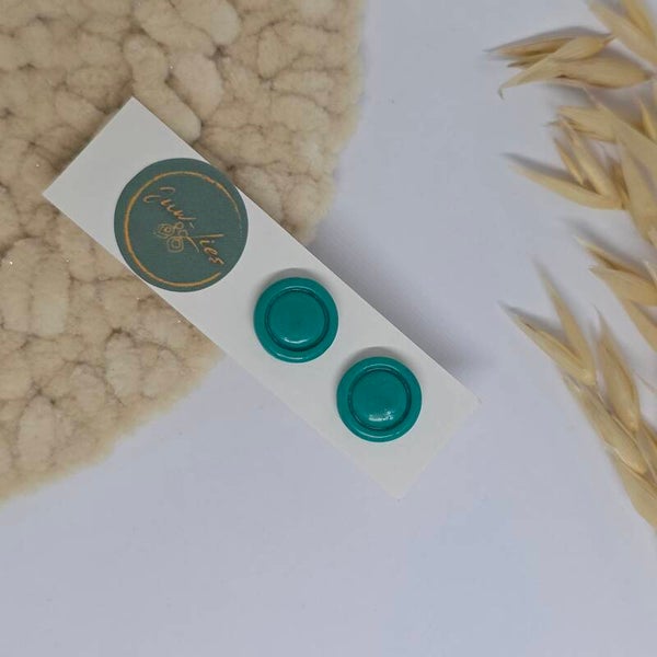 Oorstekers - rond - turquoise glans