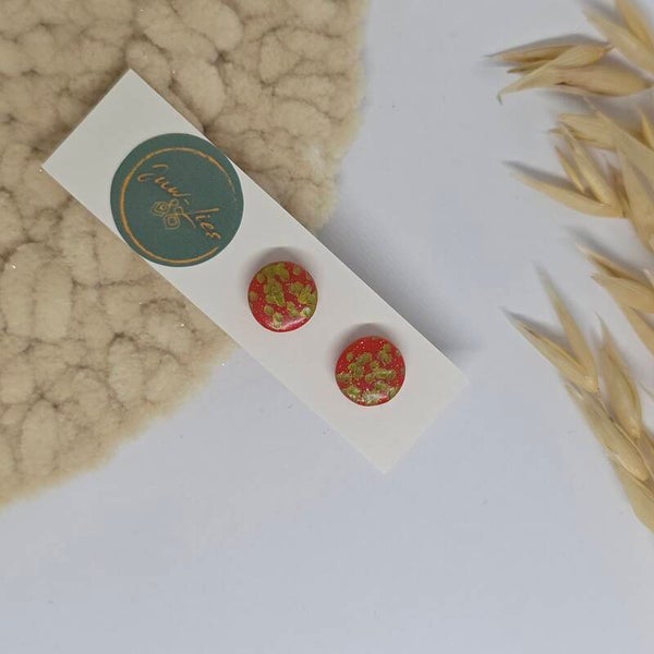 Oorstekers - rond - rood goud