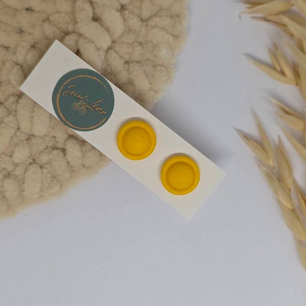 Oorstekers - rond met rand - geel