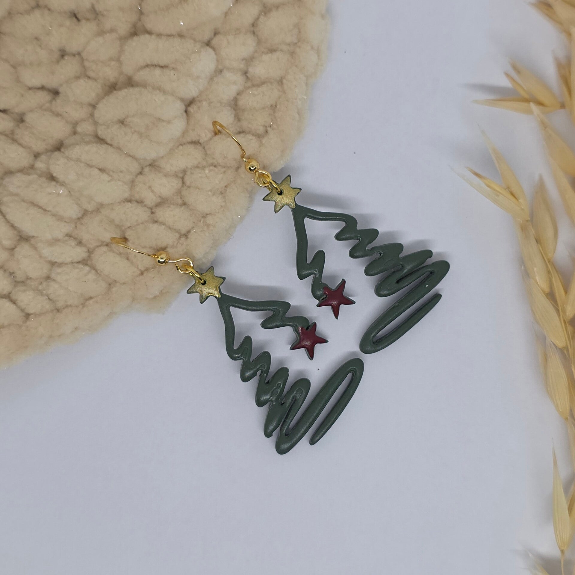 vrolijke kerstboom oorbellen